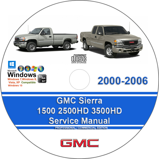 GMC Sierra 2000 2001 2002 2003 2004 2005 2006 1500 2500HD 3500HD 2500 3500 Factory Service Repair Manual + Wiring