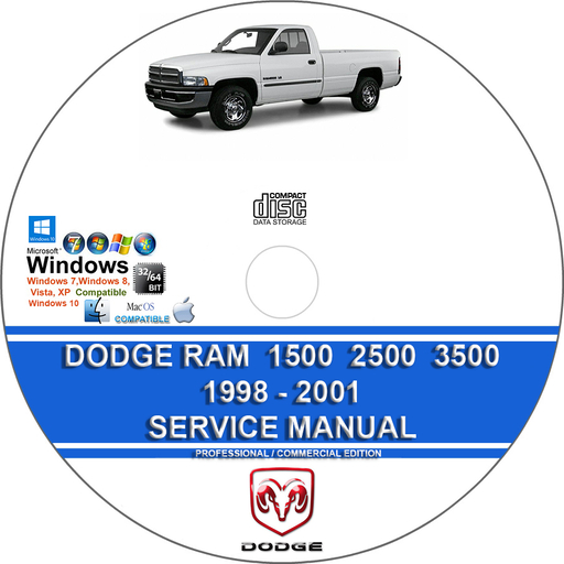 Dodge Ram 1500 2500 3500 1998 1999 2000 2001 Factory Service Repair Manual + Wiring