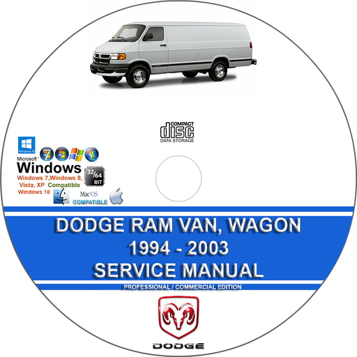 Dodge Ram Van Wagon 1994 1995 1996 1997 1998 1999 2000 2001 2002 2003 Factory Service Repair Manual + Wiring