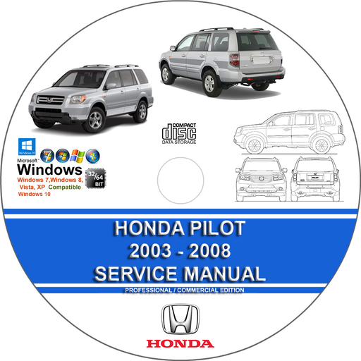 Honda Pilot 2003 2004 2005 2006 2007 2008 Factory Service Repair Manual