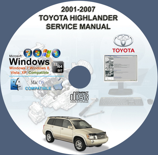 Toyota Highlander 2001 2002 2003 2004 2005 2006 2007 Factory Service Repair Manual