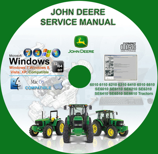 John Deere 6010 6110 6210 6310 6410 6510 6610 and SE Tractors Factory Service Repair Technical Manual TM4559 + Wirings