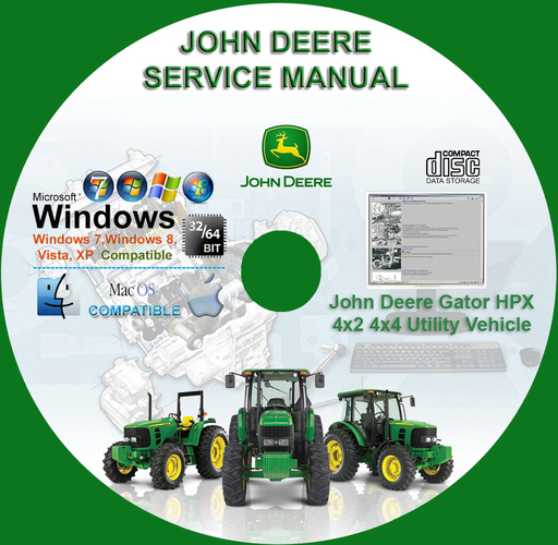 John Deere Gator HPX 4x2 4x4 Utility Vehicle Factory Service Repair Technical Manual TM2195 + Wirings