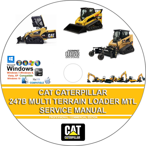 Cat Caterpillar 247B Multi Terrain Loader MTL Factory Service Repair Manual + Wiring Diagrams