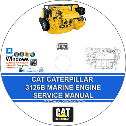 Cat Caterpillar 3126B Marine Engine Workshop Factory Service Repair Manual + Parts Manual