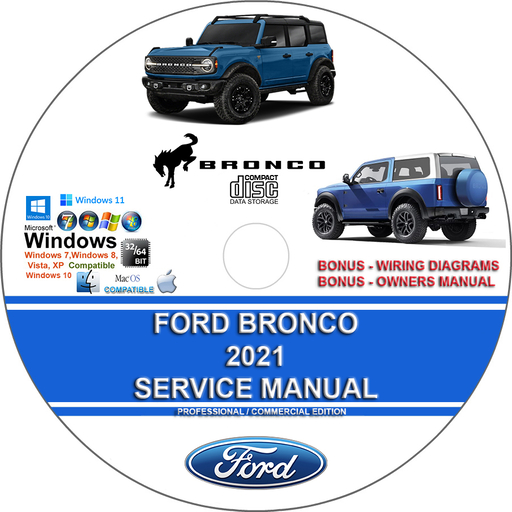 Ford Bronco 2021 Factory Workshop Service Repair Manual + Wiring Diagrams