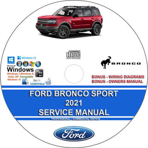 Ford Bronco Sport 2021 Factory Workshop Service Repair Manual + Wiring Diagrams