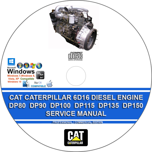 Cat Caterpillar 6D16 Diesel Engine DP80 DP90 DP100 DP115 DP135 DP150 Factory Service Repair Manual