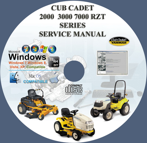 CUB CADET 2000 3000 7000 RZT SERIES TRACTORS MOWERS FACTORY SERVICE REPAIR WORKSHOP MANUAL + WIRINGS