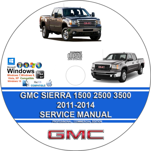 GMC Sierra 2011 2012 2013 2014 1500 2500 3500 Factory Workshop Service Repair Manual + Wirings