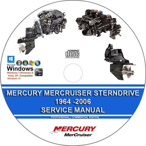 Mercury Mercruiser Sterndrive 1964 - 2006 Factory Service Repair Manual