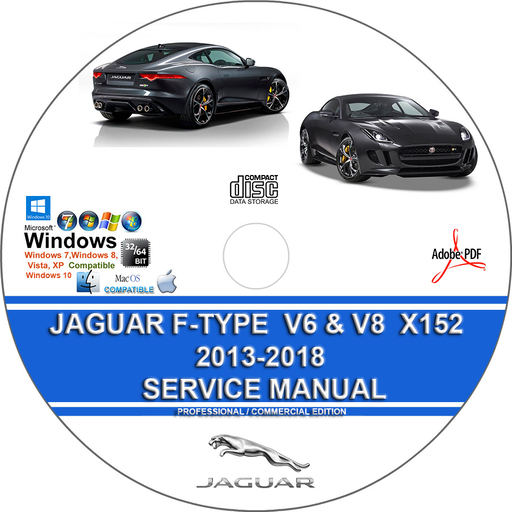 Jaguar F-Type 2013 2014 2015 2016 2017 2018 V6 V8 X152 Factory Service Repair Manual