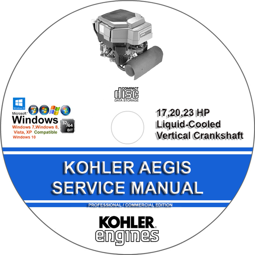Kohler AEGIS 17 20 23 HP Liquid-Cooled Vertical Crankshaft Factory Service Repair Manual