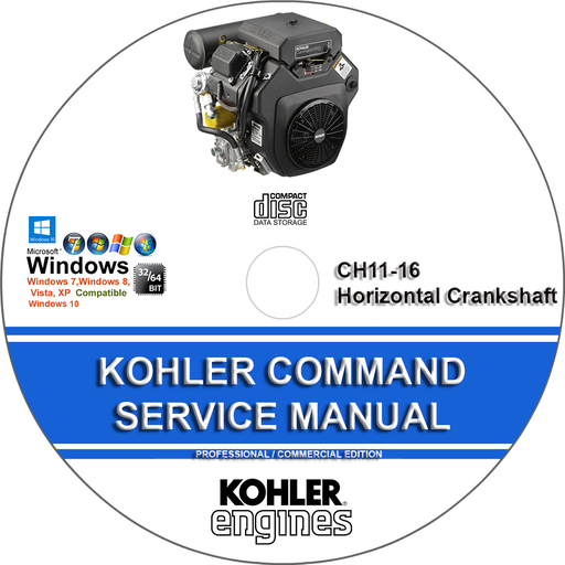 Kohler Command CH11 CH12.5 CH 13 CH14 CH15 CH16 Horizontal Crankshaft Factory Service Repair Manual