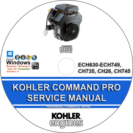 Kohler Command Pro ECH630 - ECH749 CH735 CH26 CH745 Factory Service Repair Manual