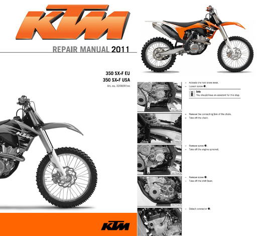 KTM 350 SXF EU 350 SX-F USA 2011 FACTORY SERVICE REPAIR MANUAL + WIRINGS