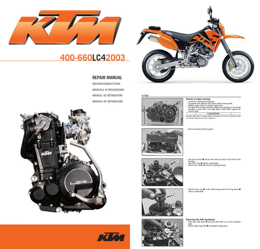 KTM 400 - 660 LC4 1998 1999 2000 2001 2002 2003 FACTORY SERVICE REPAIR MANUAL + WIRINGS