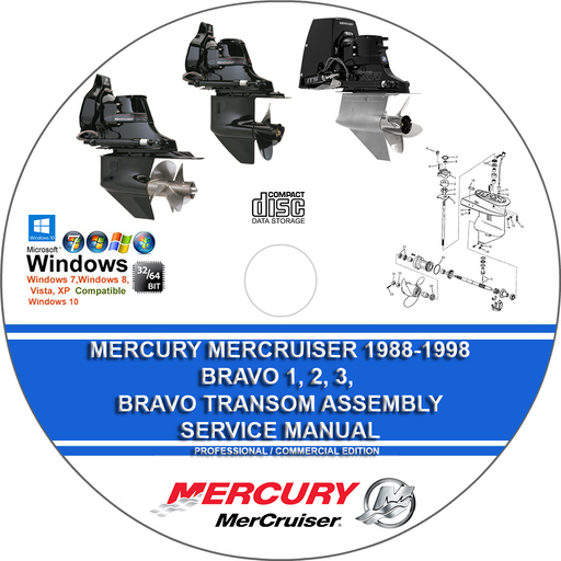 Mercury Mercruiser Bravo Sterndrives 1988 1989 1990 1991 1992 1993 1994 1995 1996 1997 1998 Service Repair Manual