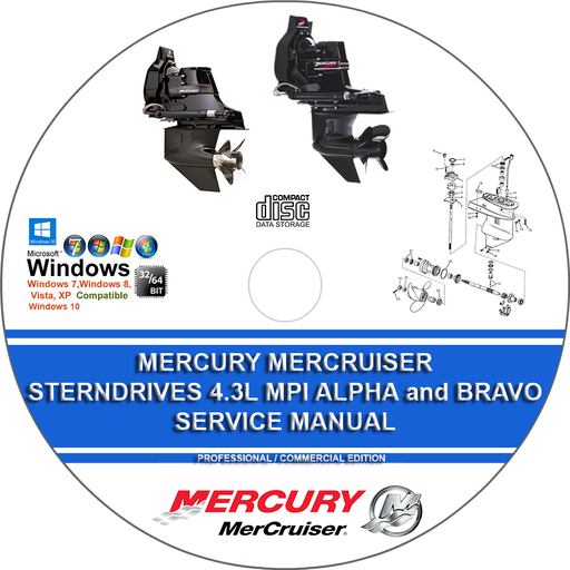 Mercury Mercruiser Sterndrive 4.3L MPI Alpha and Bravo Service Repair Manual