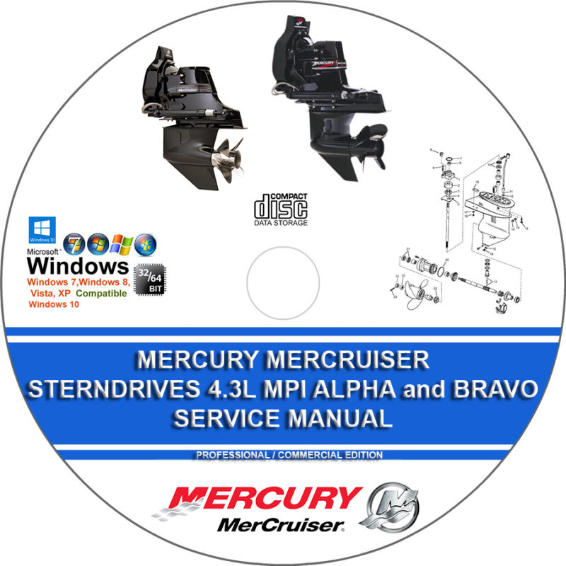 Mercury Mercruiser Sterndrive 4.3L MPI Alpha And Bravo Service Repair ...