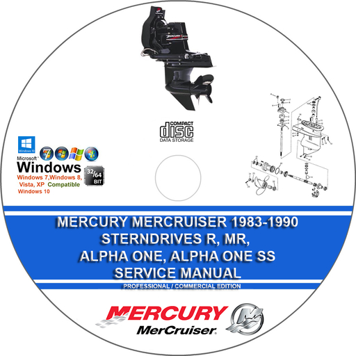 Mercury Mercruiser Sterndrives R MR Alpha One Alpha One SS 1983 1984 1985 1986 1987 1988 1989 1990 Service Repair Manual
