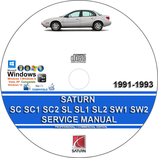 Saturn SC SC1 SC2 SL SL1 SL2 SW1 SW2 1991 1992 1993 Service Repair Manual