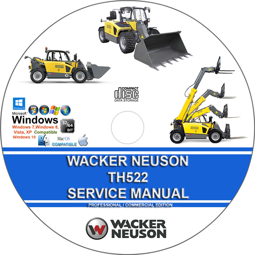 Wacker Neuson TH522 Telehandler Service Repair Manual + Operators Manual + Parts Manual