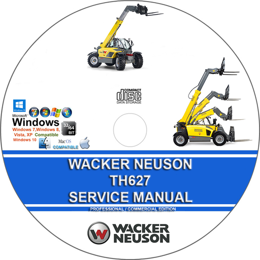 Wacker Neuson TH627 Telehandler Service Repair Manual + Operators Manual + Parts Manual