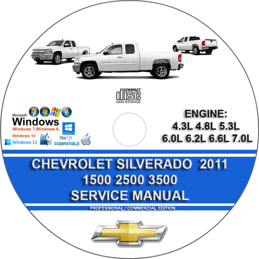 Chevrolet Silverado 1500 2500 3500 4.3L 4.8L 5.3L 6.0L 6.2L 6.6L 7.0L 2011 Factory Workshop Service Repair Manual