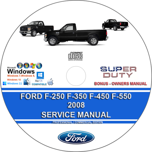 Ford F250 F350 F450 F550 Super Duty 2008 Factory Workshop Service Repair Manual