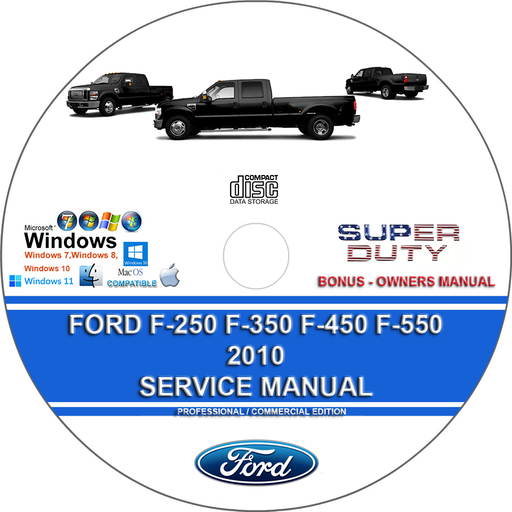 Ford F250 F350 F450 F550 Super Duty 2010 Factory Workshop Service Repair Manual