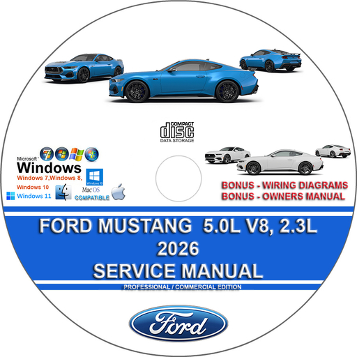 Ford Mustang 2026 Factory Workshop Service Repair Manual + Wiring Diagrams